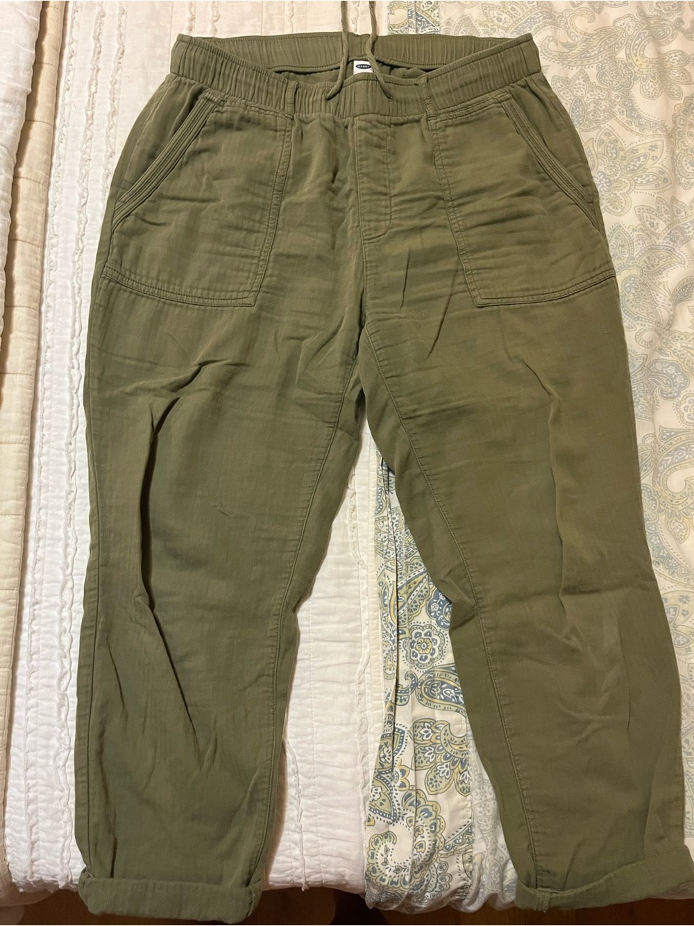 Old Navy Olive Drawstring Casual Trousers